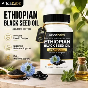 ژل نرم روغن سیاه دانه اتیوپیایی 3000 میلی گرم با 100 میلی گرم عصاره پونه کوهی برای سیستم ایمنی بدن و حمایت از سرزندگی روزانه 120 شمارش