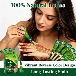 Henna Paste Cones Pure Natural Plant Waterproof Long Lasting Temporary Tattoo Mehndi Cream Body Art Hand Drawing Paste