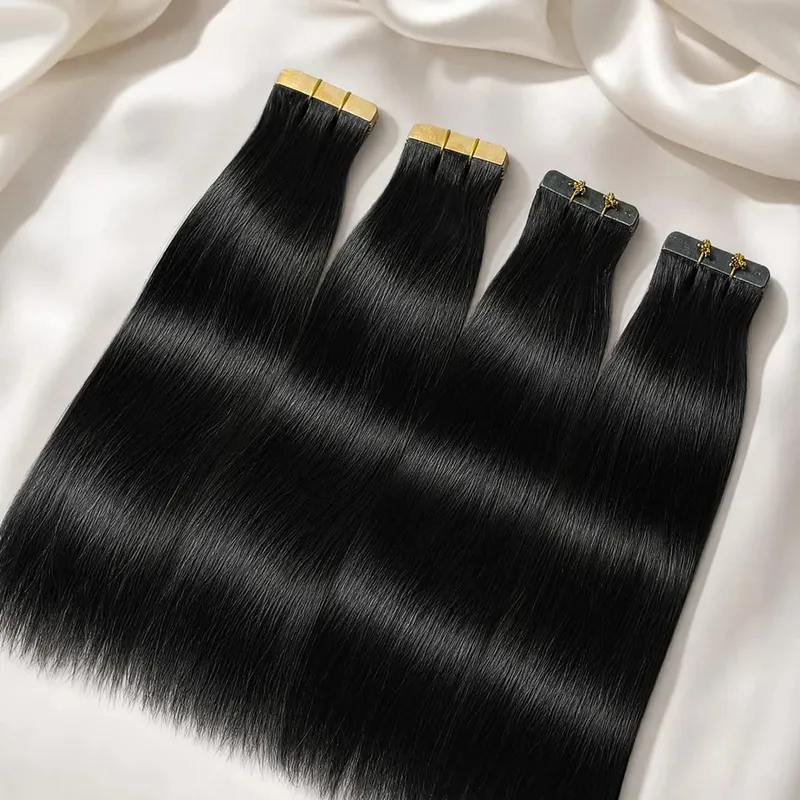 22 24 Inch 4A Medium Brown Tape In Hair Extensions Human Hair Seamless Invisible 21Pcs/Pack 50g Remy Colored Straight Brazilian 100% Pure Human Hair For Women