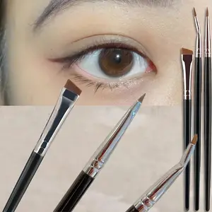 3 stk kombinasjonsdetaljbørster Ultratynn leppelinje øyelinjebørste Concealer børste Øyebrynkontur Nedre øyelokksminkebørster