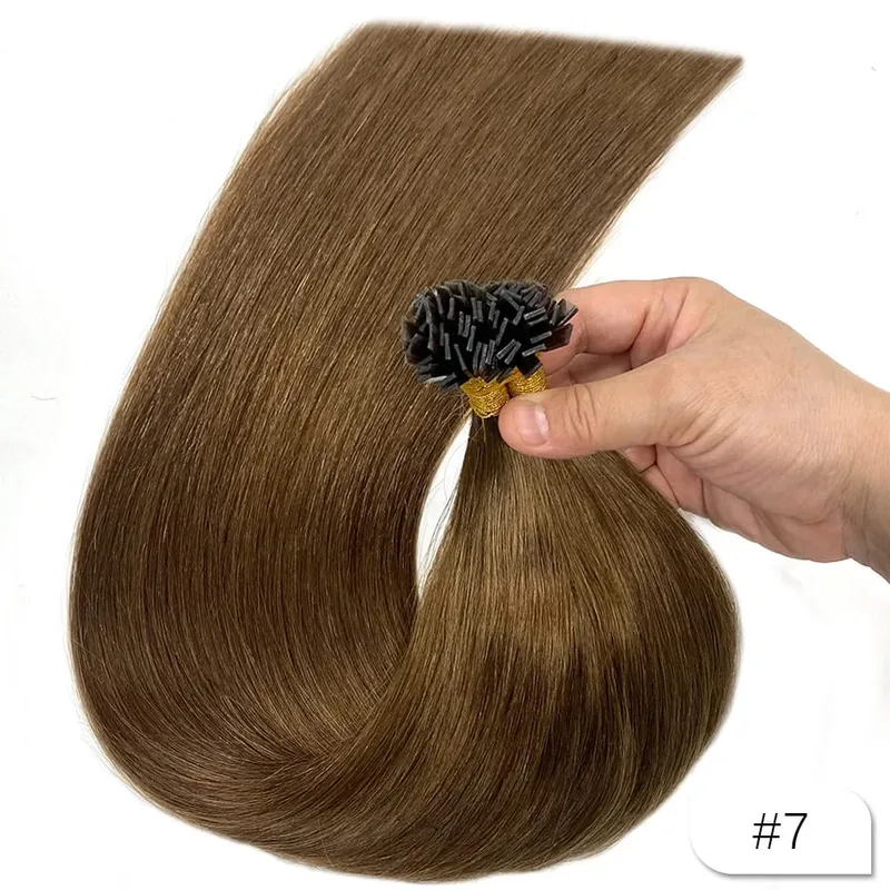 Natural 613 Blond Colored Straight Human Hair Extension 100g Strand Fusion Flat Tip Keratin Capsules for Hair Extensions 30Inch